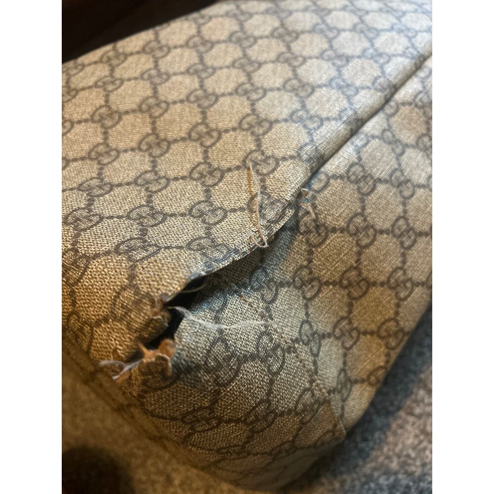 Authentic Gucci Silver GG Coated Canvas Interlocking G Supreme Large Backpack - Picture 8 of 8